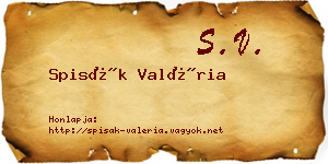 Spisák Valéria névjegykártya